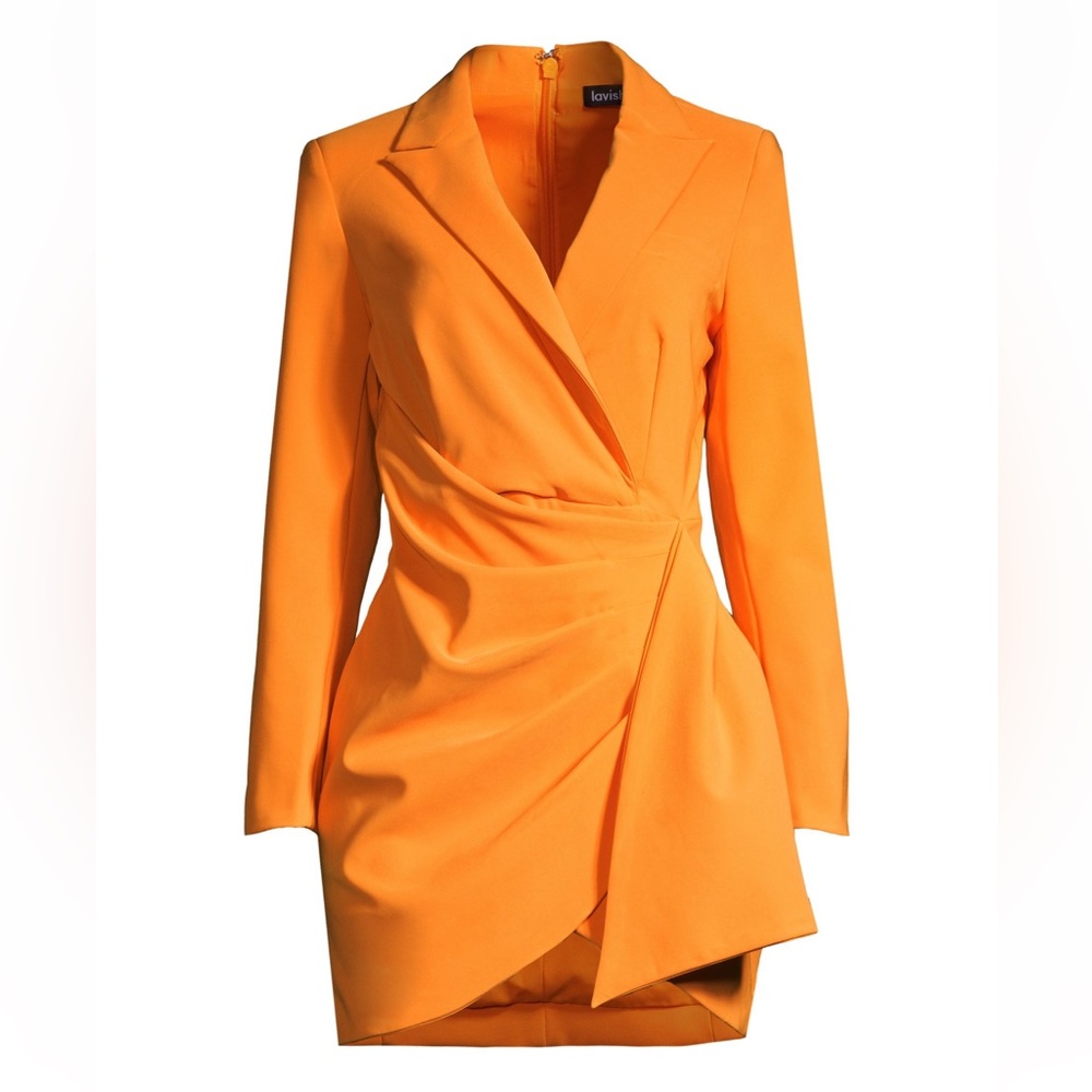 Lavish Alice Wrap Blazer Dress Orange - Size 14